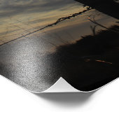 Kansas Windmill Sunset mit einem Zaun Fotodruck (Ecke)