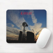 Kansas Windmill Sunset Mouse Pad Mousepad (Mit Mouse)