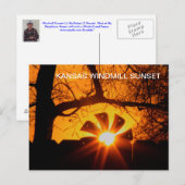 Kansas Windmill Sunset POST CARD Postkarte (Vorne/Hinten)