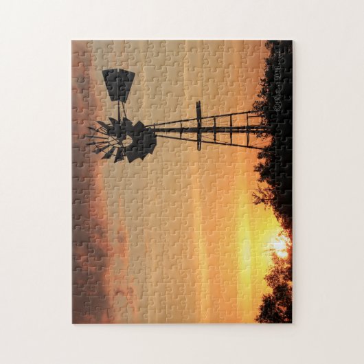 Kansas Windmill Sunset PUZZLE (Vertikal)