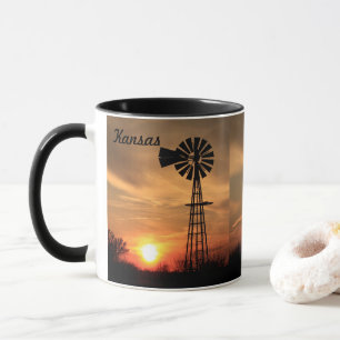Kansas Windmill Sunset Tasse