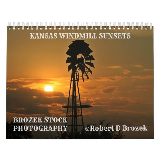 Kansas Windmill Sunsets Calendar Kalender (Titelbild)