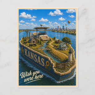 Kansas Wish You Were Here State Serie Postkarte