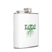 Kansas-Wurzel-Wort-Kunst Flachmann (Rechts)