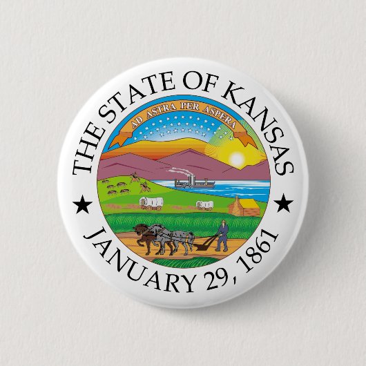 Kansas-Zeichen Button (Vorderseite)
