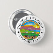 Kansas-Zeichen Button (Vorne & Hinten)