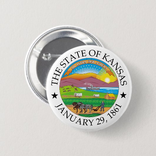 Kansas-Zeichen Button (Vorne & Hinten)