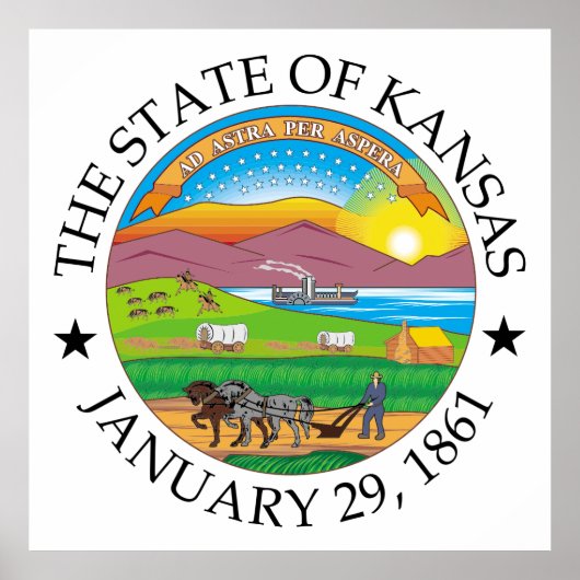 Kansas-Zeichen Poster (Vorne)