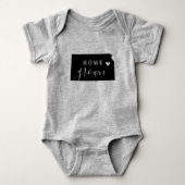 Kansas Zuhause Grown Staat T-Shirt Baby Strampler (Vorderseite)