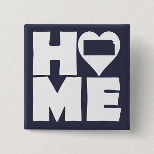 Kansas-Zuhause-Herz-Staats-Knopf-Abzeichen-Button Button