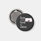 Kansas Zuhause ist das Herz Magnet (Vorderseite/Rückseite)