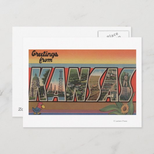 KansasLarge Letter ScenesKansas Postkarte (Vorne/Hinten)