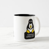 KansasLinuxfest-Tasse Zweifarbige Tasse (VorderseiteRechts)
