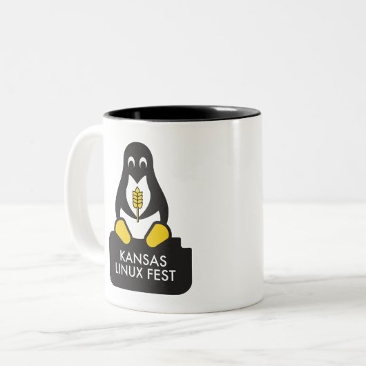 KansasLinuxfest-Tasse Zweifarbige Tasse (Vorderseite Links)