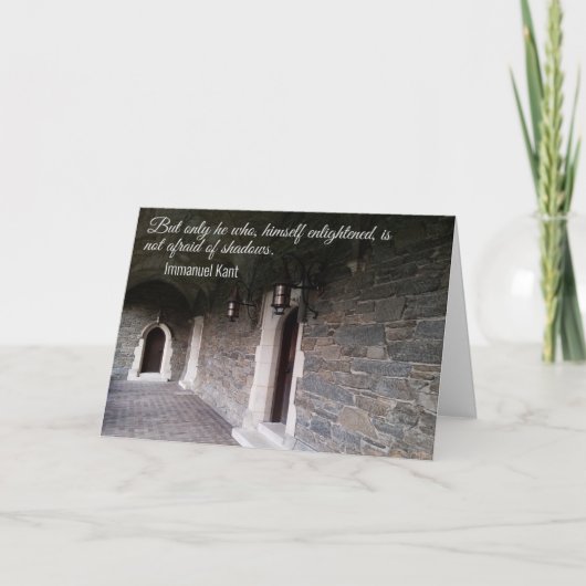 Kant Quote schränkt dunkle Hallway-Angst vor Schat Karte (Vorderseite)
