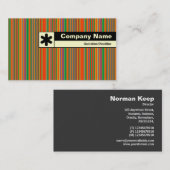Kantenetikett - Farbige Streifen 01 Visitenkarte (Vorne/Hinten)