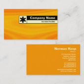 Kantenetikett - Orangefarbene Creme Visitenkarte (Vorne/Hinten)