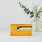 Kantenetikett - Orangefarbene Creme Visitenkarte (Stehend Vorderseite)