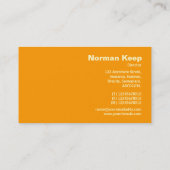 Kantenetikett - Orangefarbene Creme Visitenkarte (Rückseite)