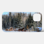 Kantern, Laufpferde im Winterschnee-Foto Case-Mate iPhone Hülle (Rückseite (Horizontal))