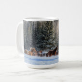 Kantern, Laufpferde im Winterschnee-Foto Kaffeetasse (Vorderseite Links)