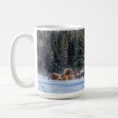 Kantern, Laufpferde im Winterschnee-Foto Kaffeetasse (Links)