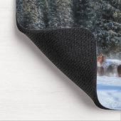 Kantern, Laufpferde im Winterschnee-Foto Mousepad (Ecke)