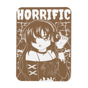 Kantige Anime-Girl "Schreckliches" Grunge-Streetwe Magnet