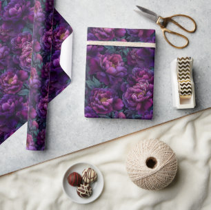 Kantige Garten-inspirierte Pfingstrosen-Druck-Verp Geschenkpapier