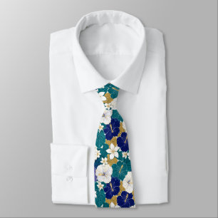 Kantige Geschenke für den Vater Tropische Blume Krawatte