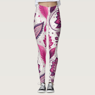 Kantige Metallic-Magenta-Streetwear-Leggings – Lux Leggings