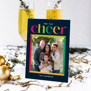 Kantige Rahmen Happy New Year Feiertags-Postkarte Feiertagskarte