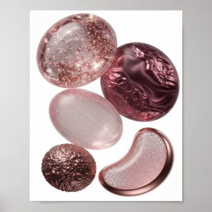 Kantige Silber ABSTRACT ART Kunst Druck Poster