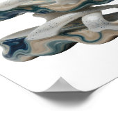 Kantige Silber ABSTRACT ART Mode Druck Poster (Ecke)