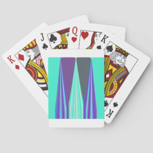 Kantiger Blau Lila Cyan Chevron-Kunstprint Spielkarten