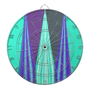 Kantiger Blau-Purple-Cyan-Chevron-Kunstprint Dartscheibe