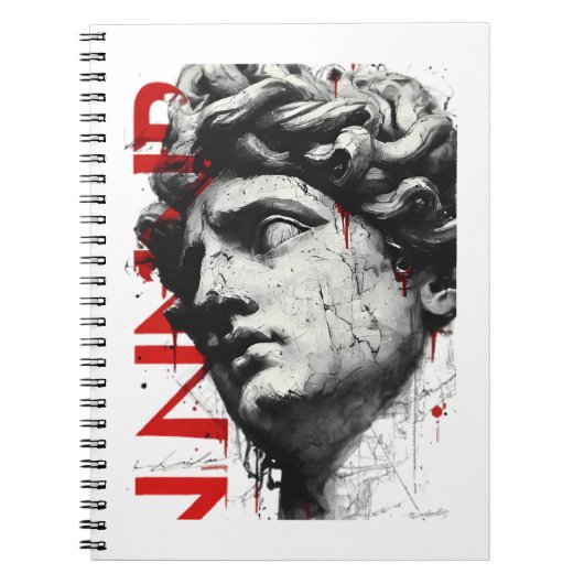 Kantiger David-Büst Modern Street Art Notizblock (Vorderseite)