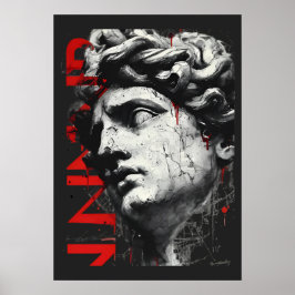 Kantiger David-Büsten-Poster der modernen Straßenk Poster