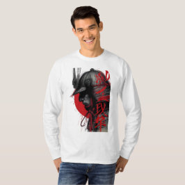 Kantiger Samurai-Krieger Japanische Rote Sonne Lan T-Shirt