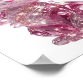 Kantiger Silberner PINK DIAMANT KATZE Poster (Ecke)