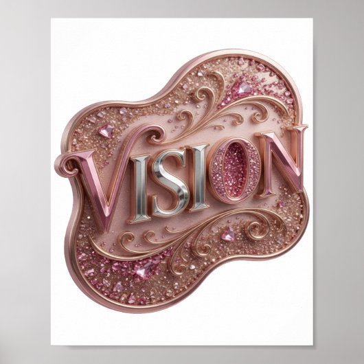 Kantiger Silver VISION Druck Poster (Vorne)