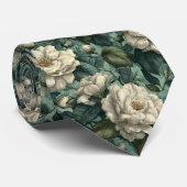Kantiger Trauzeuge Gardenien Blüte Krawatte (Gerollt)