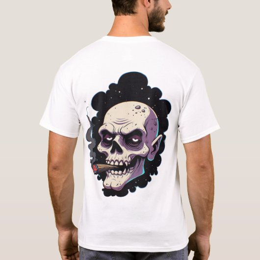 Kantiger Vampir-Schädel T-Shirt (Rückseite)