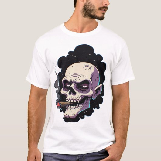 Kantiger Vampir-Schädel T-Shirt (Vorderseite)