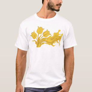 Kantiges ABSTRACTES BLUMEN Designer Grafik T-Shirt