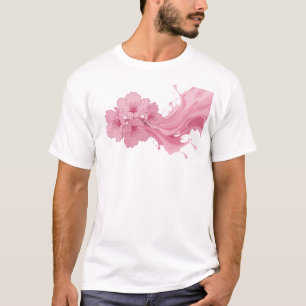Kantiges ABSTRACTES BLUMEN Statement-Design T-Shirt