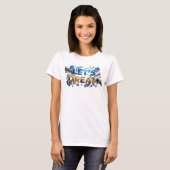 Kantiges Blau LET'S DREAM Statement T-Shirt (Vorne ganz)