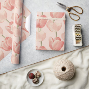 Kantiges Blumen-Tulpen-Druck-Geschenkpapier Geschenkpapier