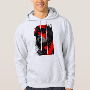 Kantiges Cyberpunk-Dystopie-Mädchen-Rotes-Ziel-Hoo Hoodie