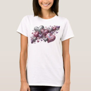 Kantiges Farbige LOVE IS IN THE AIR Grafik T-Shirt